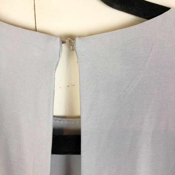 ALFRED SUNG Platinum Light Blue Jersey Sateen Mikado Long Gown with Sash Size 0 - Picture 3 of 11